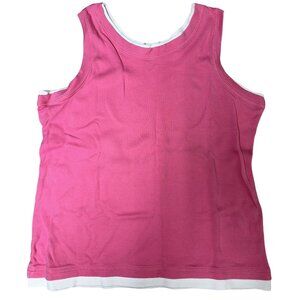 Bobbie Brooks Pink Sleeveless Tank Top L/G (14/16) Cotton Womens Casual Summer